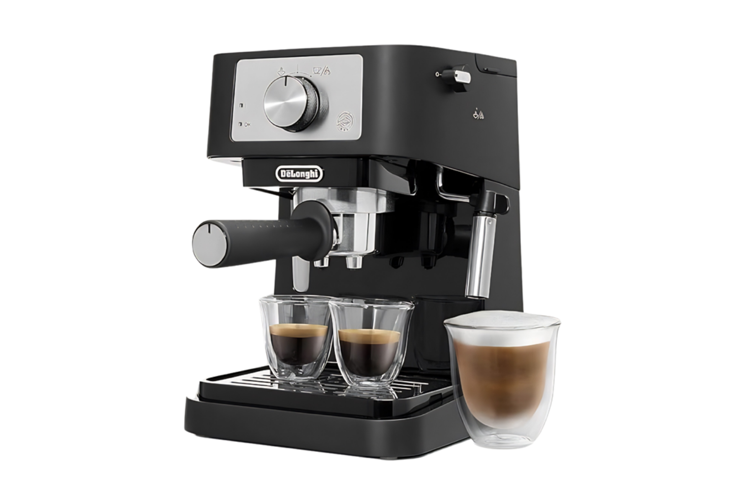 Frontal con espresso y cappuccino